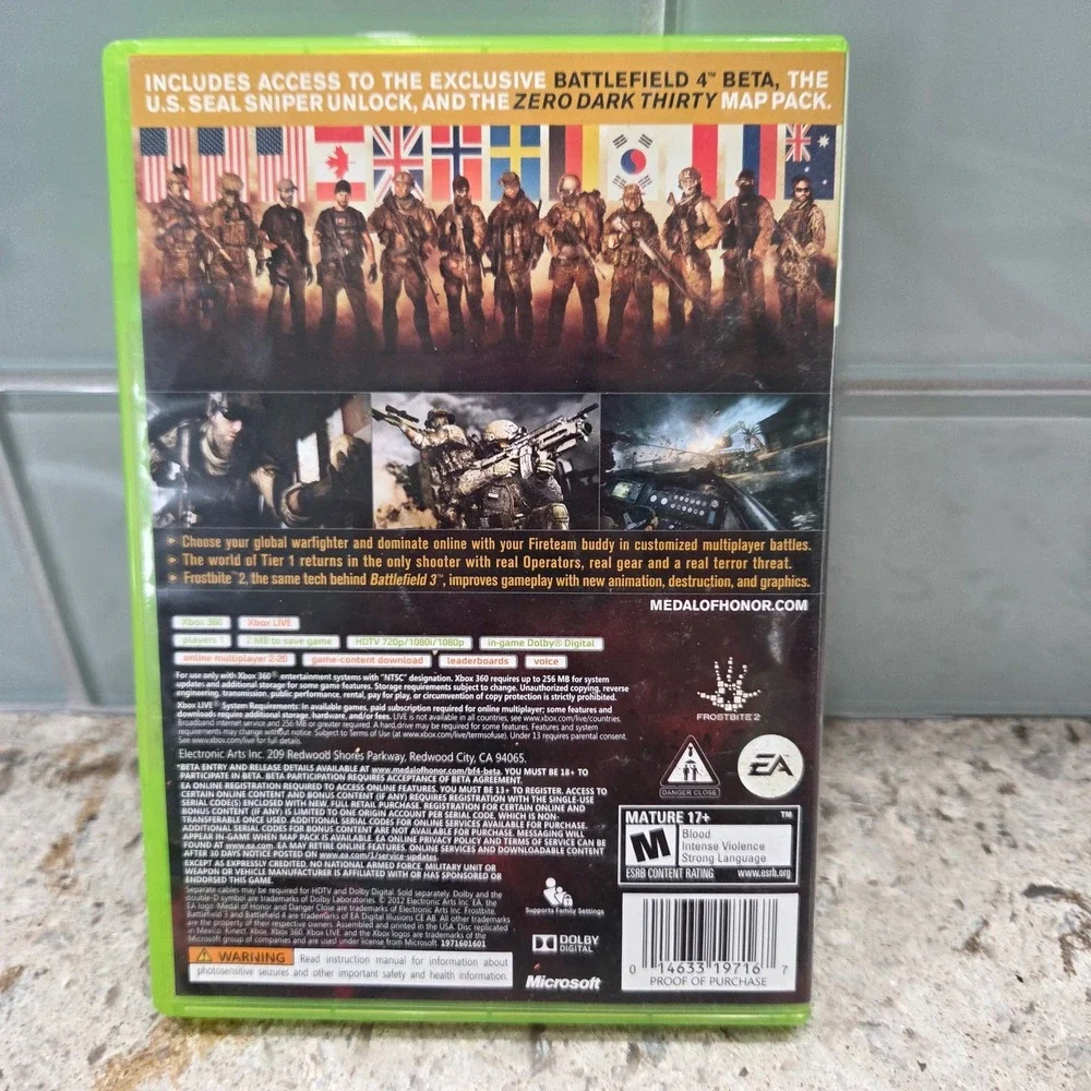 Xbox 360 Medal of Honor Warfighter Limited Edition‎ Video Game Complete Disc